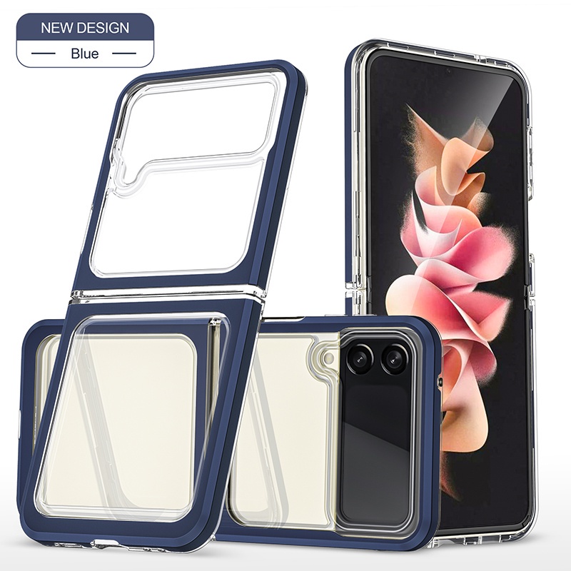Samsung Galaxy Z Flip 3 Case Transparent Shockproof Acrylic Z Fold 3 Armor Cover