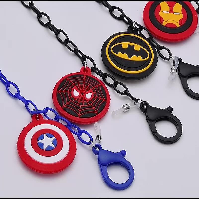 người nhện dây đeo khẩu trang Dây Đeo Mắt Kính Acrylic Chống Thất Lạc Đa Năng In Họa Tiết Batman/Siêu Nhân/Người Sắt Cho Bé dây xích marvel độc đáo