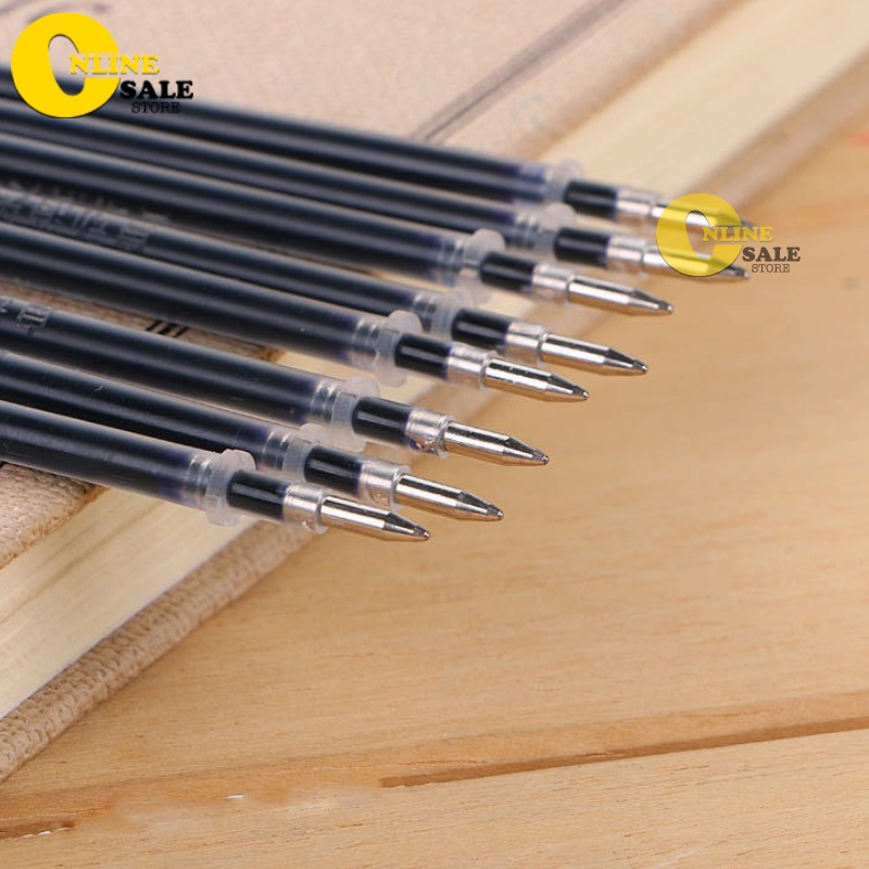 1-5 Ruột ngòi bút bi loại to gel nước màu đen/ xanh dương ngòi 0.5mm thay thế tiện dụng dành cho học sinh văn phòng