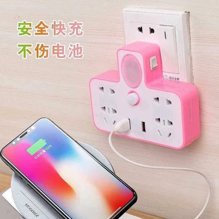 Ổ CẮM ĐIỆN KÈM ĐÈN NGỦ CÓ CỔNG USB 2IN1 TIỆN LỢI