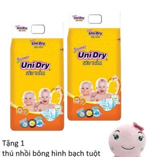 [Tặng thú nhồi bông hình bạch tuột]Combo 02 Tã Dán Unidry Super S46/M42/L38/XL34W
