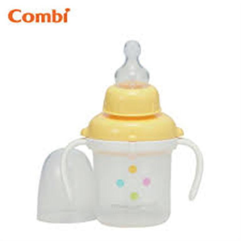 Bình tập uống chấm bi bước 1 COMBI 113641 (Vàng)