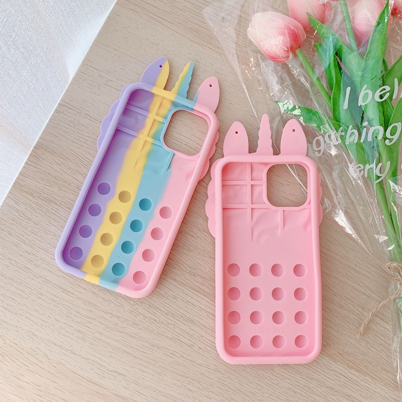 Ốp điện thoại Pop It silicon mềm dẻo hình kỳ lân đáng yêu thích hợp cho Iphone 12 11 Pro Max 6s 7 8 Plus X Xr Xs