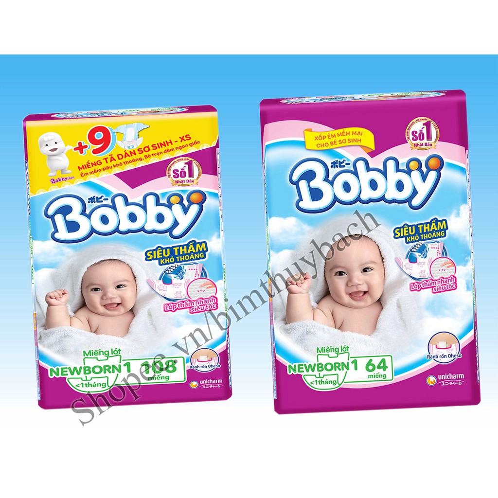 Miếng Lót Sơ Sinh Bobby Fresh Newborn 1-64 (miếng) và NB1-108 (108 Miếng)