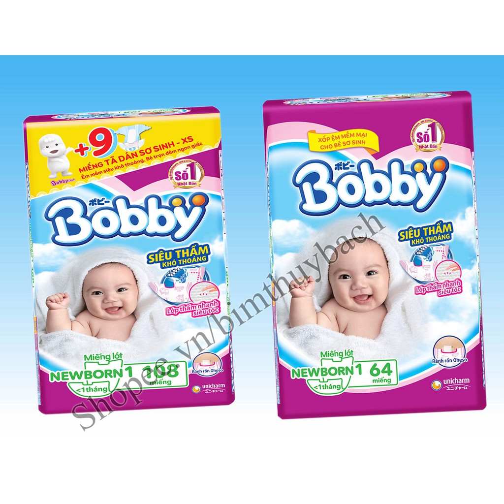  Miếng lót sơ sinh Bobby nb1 64 miếng/108 miếng cho bé