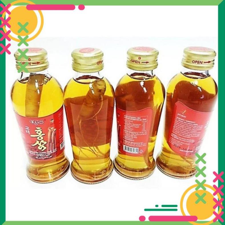 Nước hồng sâm có củ KGS Hàn Quốc 4 chai×120ml,bổ sung năng lượng,hồi phục sức khỏe,hạn chế lão hóa