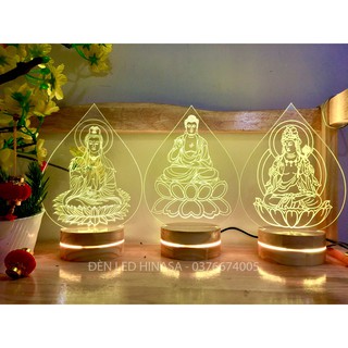 Đèn LED 16 màu Tây Phương Tam Thánh DL07 cao 25cm