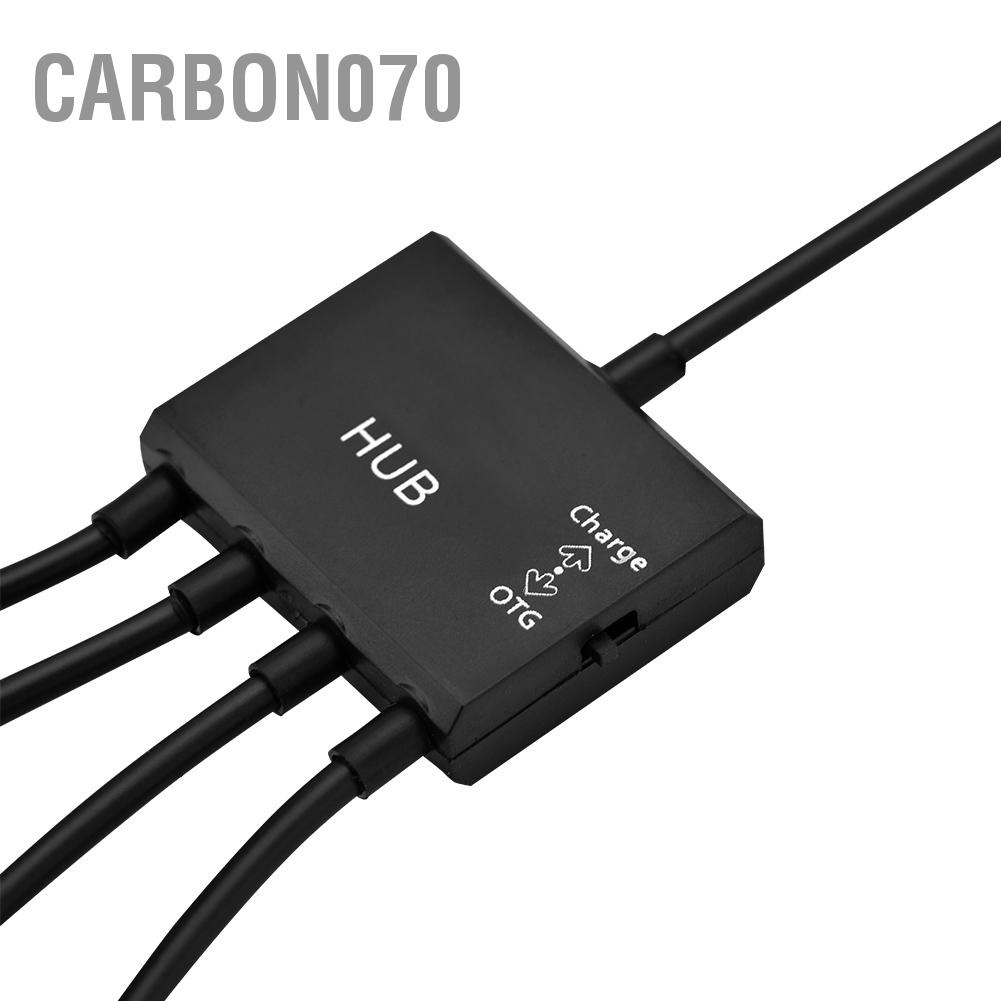Hàng Sẵn Cáp chuyển đổi 4 trong 1 USB 3.1Type-C sang USB 2.0 4 Cổng Hub Chức năng OTG với Sạc USB-C【Carbon070】