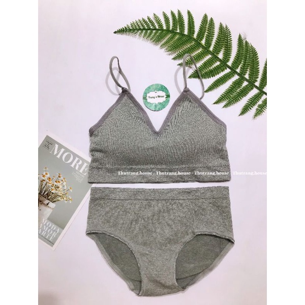 Bộ đồ lót cotton tăm tre kiểu thể thao không gọng ,nâng ngực sexy gợi cảm cho nữ M02 | BigBuy360 - bigbuy360.vn