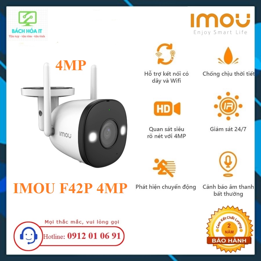 Camera IP WiFi 4M Ngoài Trời IMOU F42P/F46FP( Full Color) Full HD, 2K QHD Chính Hãng Dahua BH 24 tháng | WebRaoVat - webraovat.net.vn