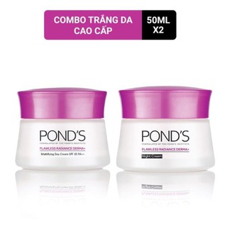 Combo kem dưỡng trắng da cao cấp ponds 50g ngày và đêm không tì vết