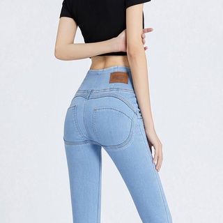 Spot New High Waist Jeans for Women Small Feet Hip Lifting Sexy High Slimming and Tight Pencil Trousers Female