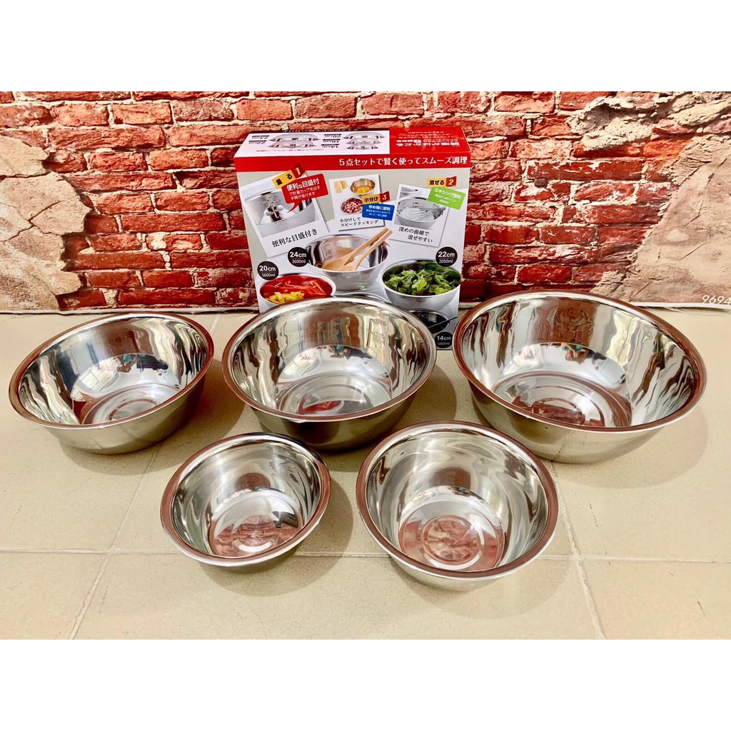 Set 5 tô ăn inox cao cấp hàng nhập từ Nhật Bản