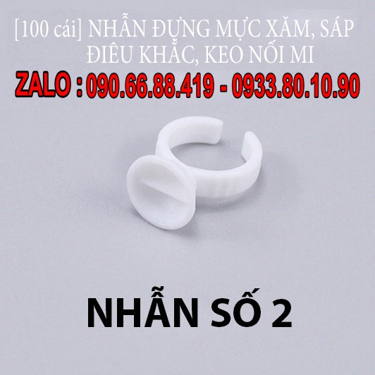 Nhẫn đựng mực phun xăm, sáp điêu khắc, keo nối mi