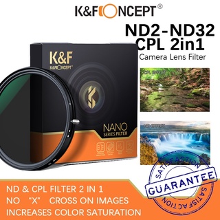 K & f concept nd & cpl lọc 2 trong 1 len lọc nd2-32 ống kính phân cực tròn fliter nanometer coating 100% original nano-x series 49 / 52 / 55 / 58 / 62 / 67 / 72 / 77 / 82mm bộ lọc ống kính máy ảnh