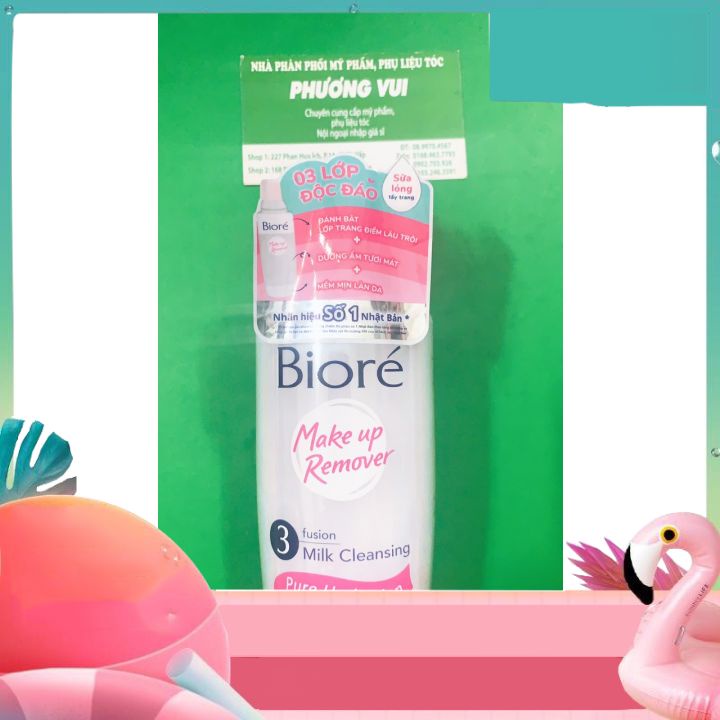 Sữa Tẩy Trang Biore 3 Fusion Milk Cleansing Acne&amp; Pore Care 3 Lớp🥑🥑🥑 Sạch Sâu Ngừa Mụn 300ml -sạch nhờn -không bị khô da