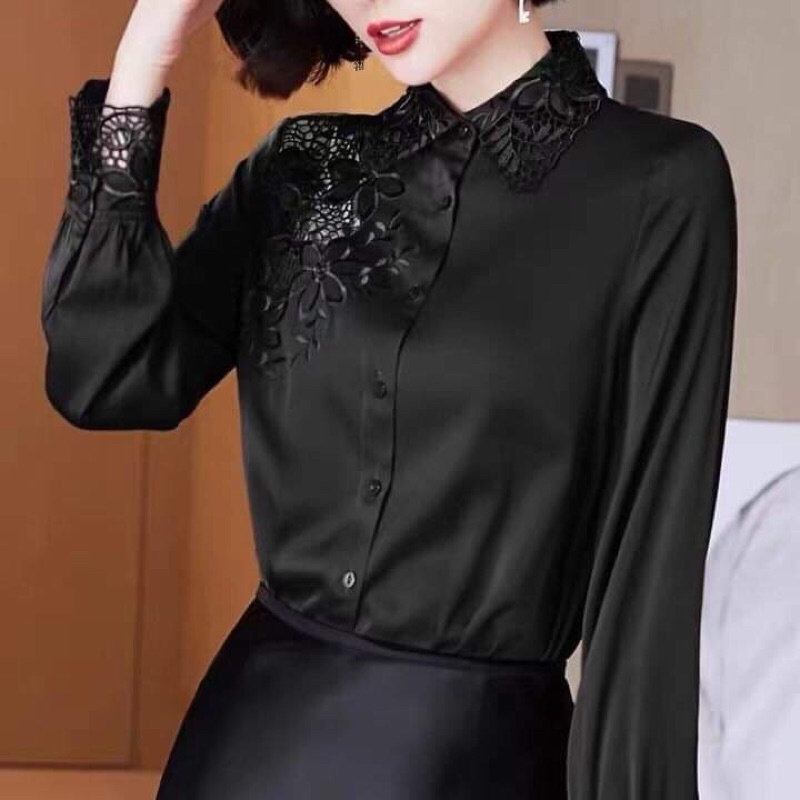 Áo sơ mi lụa nữ cao cấp kiểu dáng sang trọng  NP2451