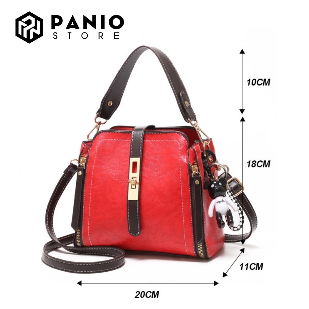 Túi xách nữ công sở thời trang hàn quốc, túi đeo chéo đeo vai nữ phong cách retro cute PANIO SP02