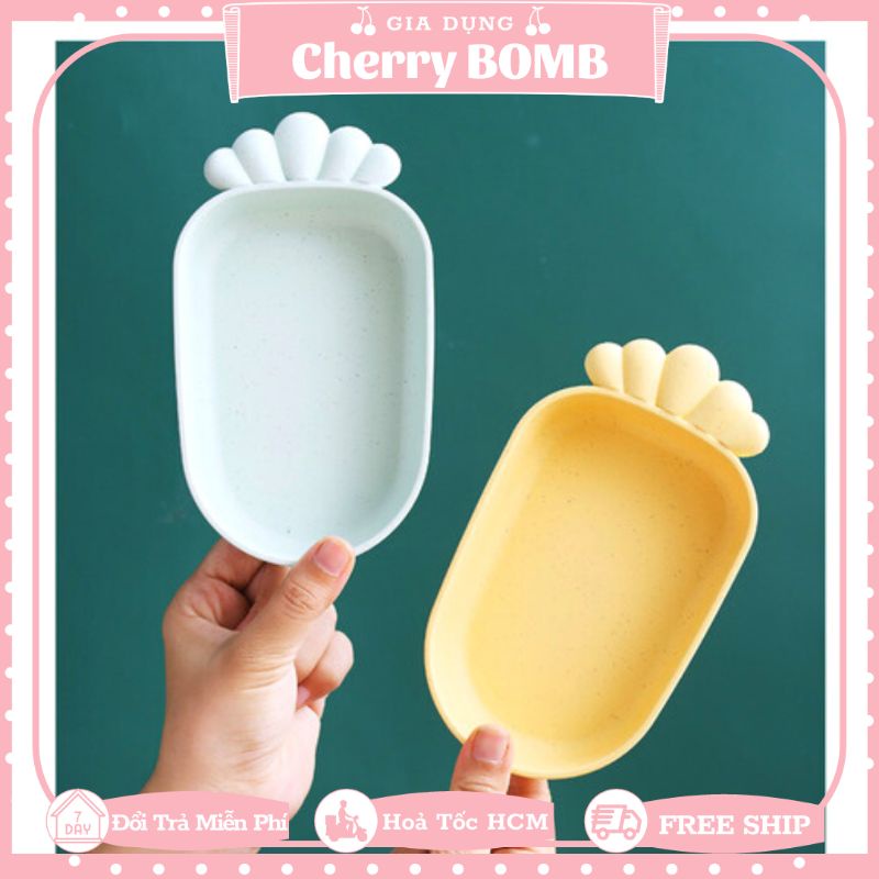 Đĩa Hình Cà Rốt Bằng Nhựa Lúa Mạch An Toàn Dày Dặn Đựng Thức Ăn