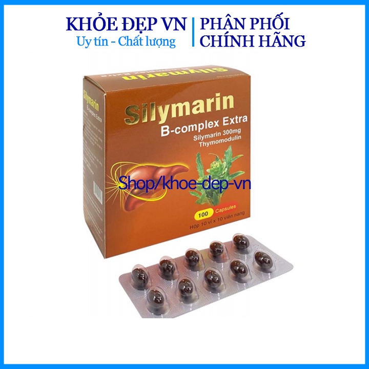 Bổ gan Silymarin B-complex Extra giải độc gan, hạ men gan - Hộp 100 viên