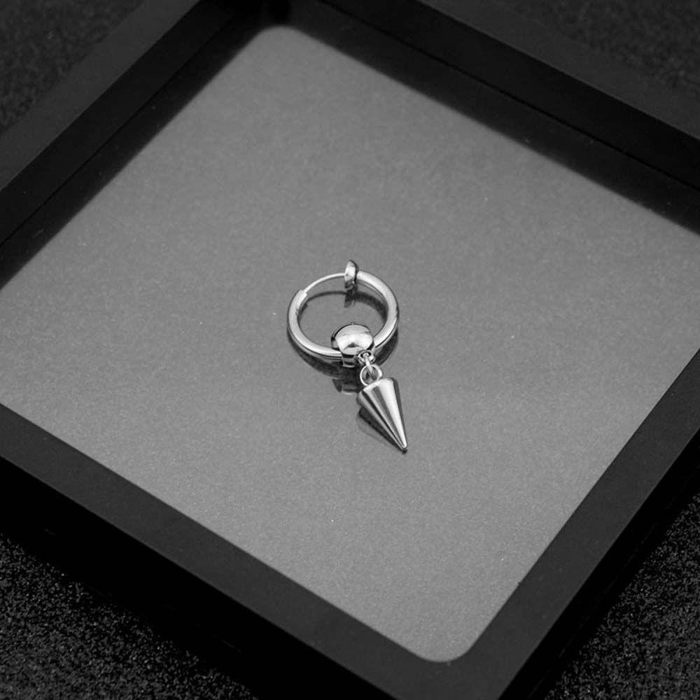 JARRED Khuyên Tai Tròn Bằng Thép Không Gỉ Mặt Bóng Kim Loại Thời Trang Cho Nam