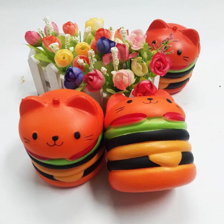 tkdc humberger mèo - squishy bóp mềm dễ thương