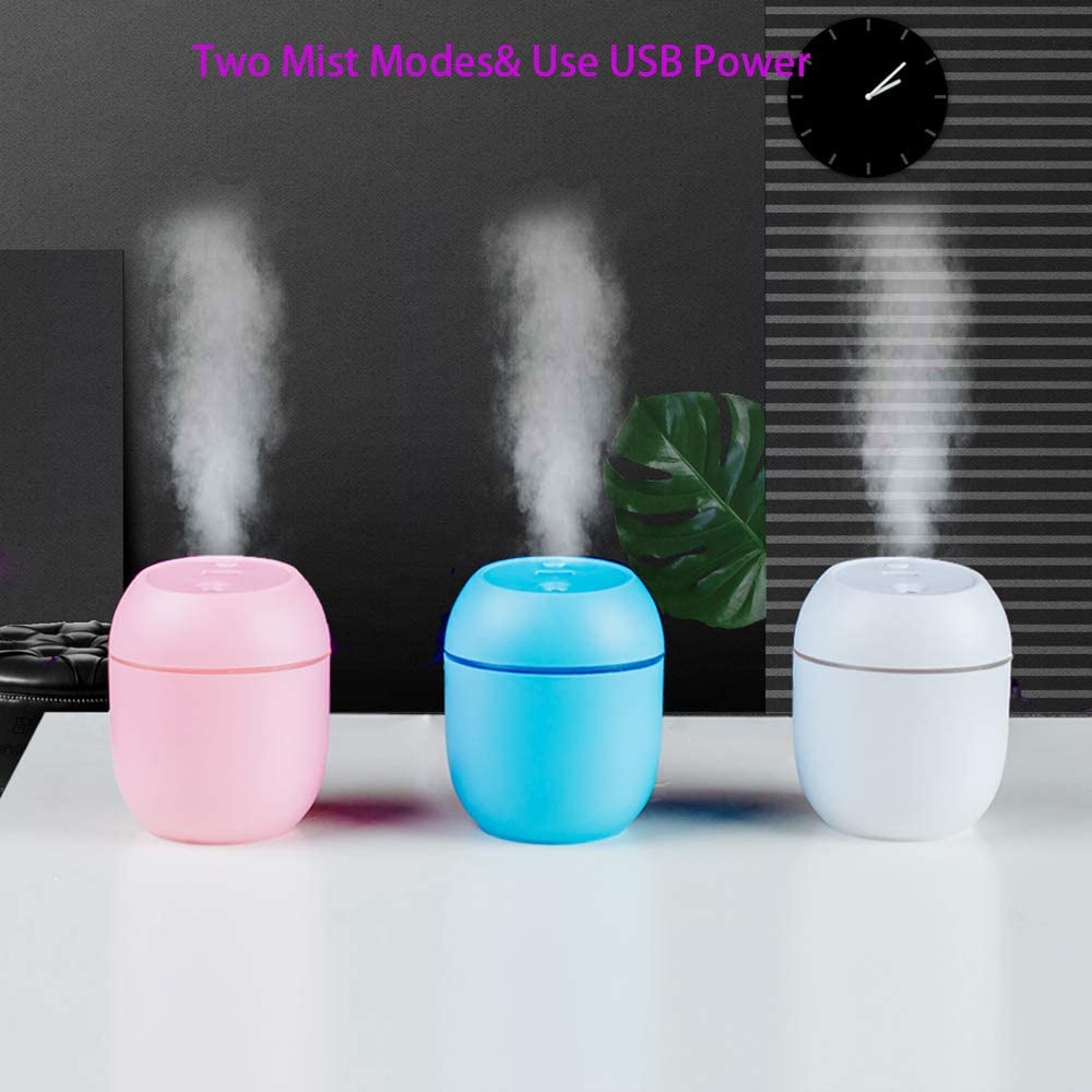 Máy tạo ẩm mini cấp nguồn USB phòng ngủ cho bé xe hơi tại nhà văn phòng có đèn LED, máy làm ẩm không khí làm ẩm da mặt máy khuếch tán hương thơm