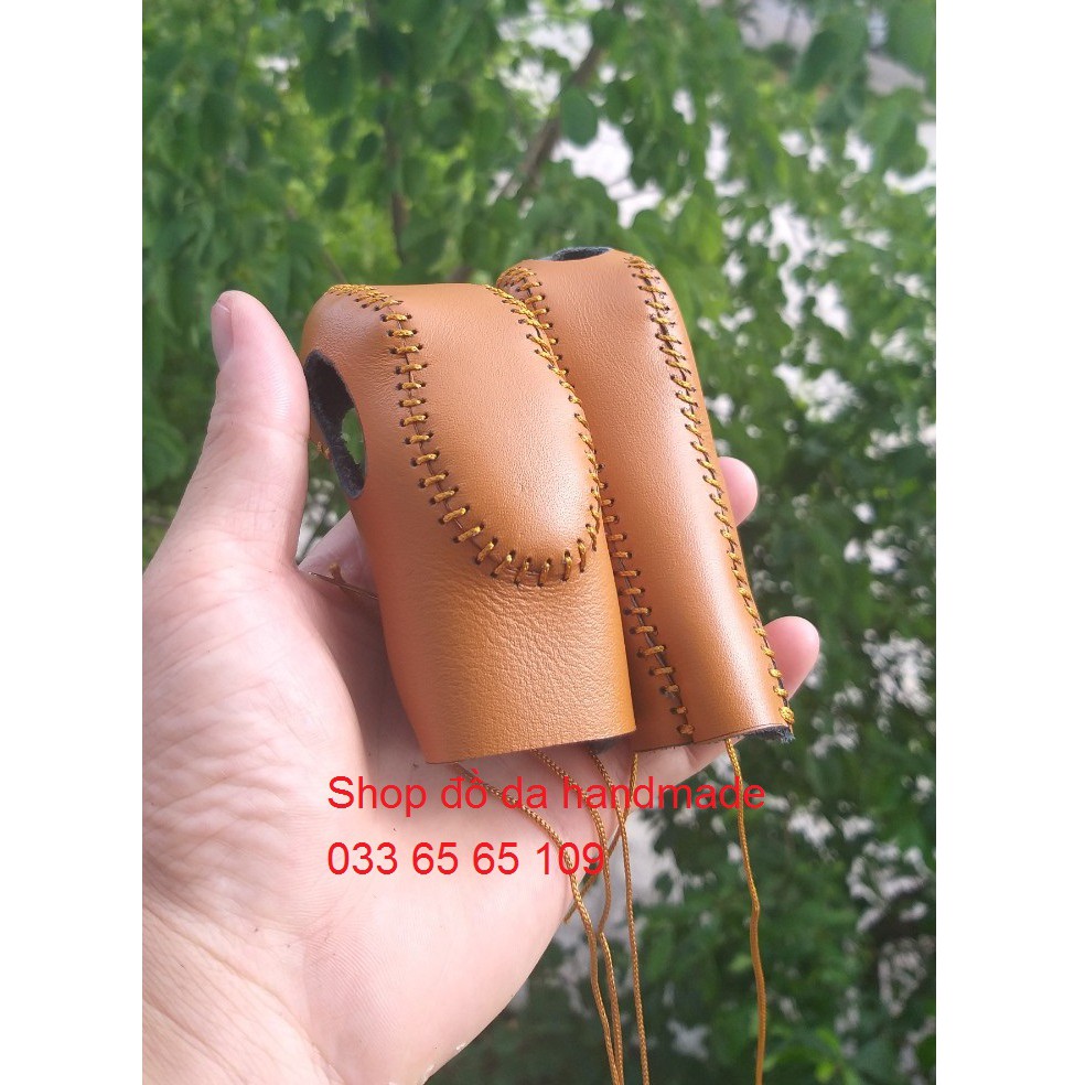 Bọc da cần số + phanh tay xe Ford Ecosport, Fiesta, Forcus  bằng da bò