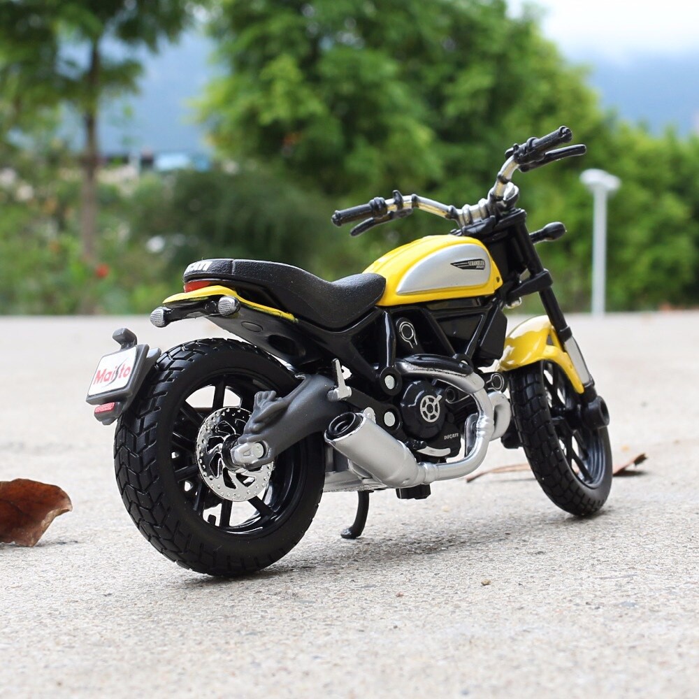 XE MÔ HÌNH - MOTO DUCATI SCRAMBLER YELLOW - MAISTO tỷ lệ 1:18