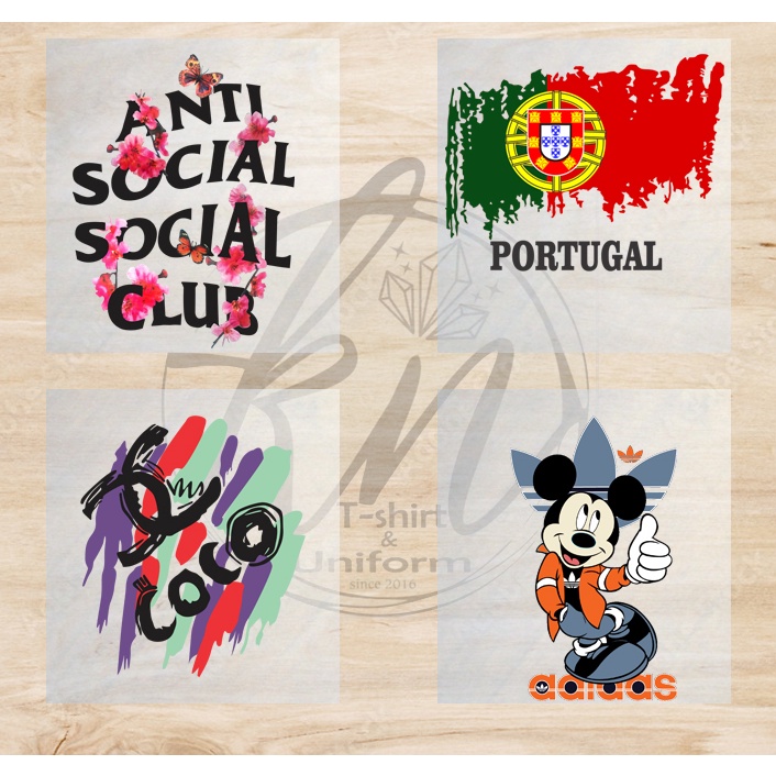 hình dán sticker ủi nhiệt lên vải khổ a6