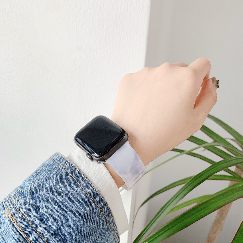 Dây Đeo Silicon Mềm Họa Tiết Cẩm Thạch 2021 Cho Đồng Hồ Thông Minh Apple Watch Series Se 6 1 2 3 4 5 W50 T5 W26 Q520 Q99