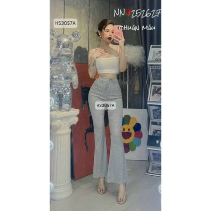 Quần ống loe cạp cao kèm áo siêu hot