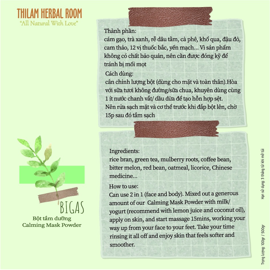 🌿Thilam Herbal Room🌿Mặt nạ ủ cơ thể/ Body Mask Powder - Bigas | BigBuy360 - bigbuy360.vn