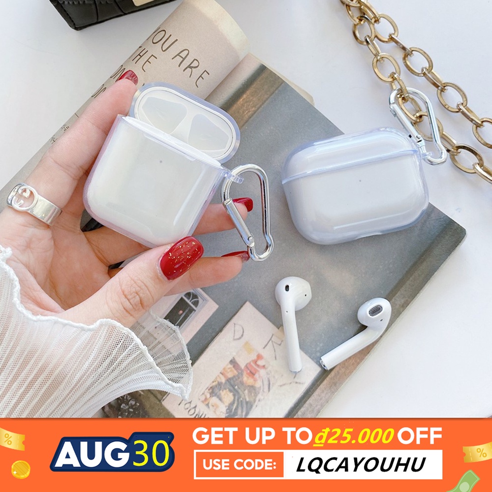 Vỏ Trong suốt bảo vệ bao đựng tai nghe case airpod 1 2 3 Pro /aipords pro 2 Tai nghe không dây i12