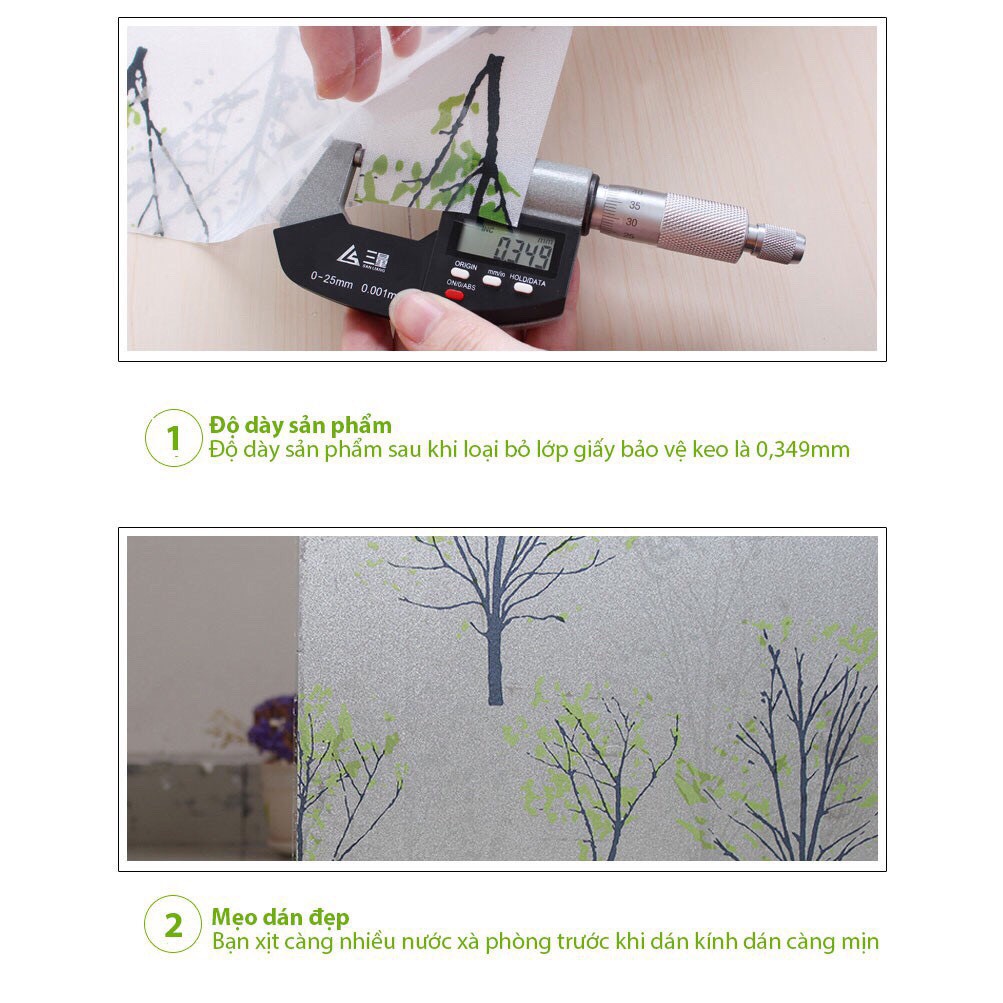 Decal Dán Kính Mờ PVC 45cm Rộng x 1m Dài có sẵn keo Hoa Lá KK001 | BigBuy360 - bigbuy360.vn