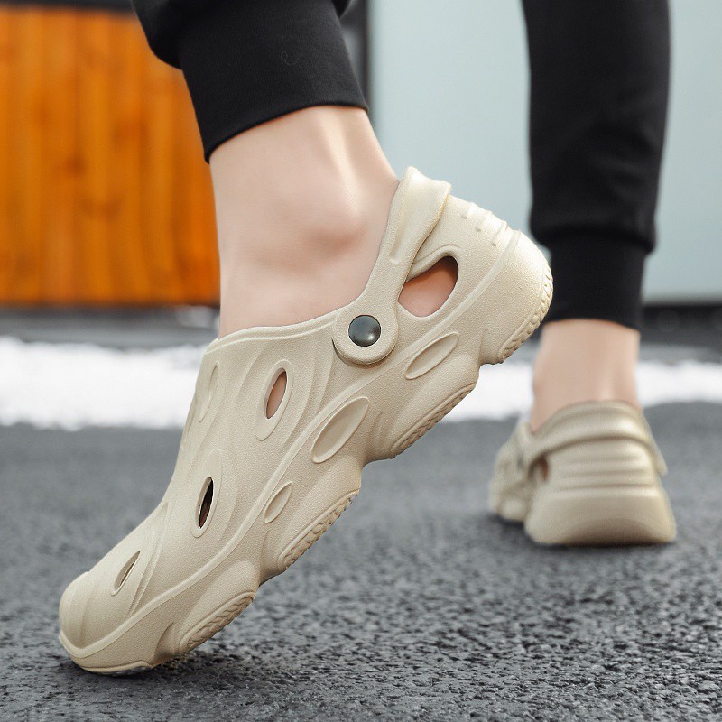 Xăng đan đi biển JINTOHO màu đen thoáng khí chống thấm nước có size lớn 40-48 thời trang mùa hè cho nam giới