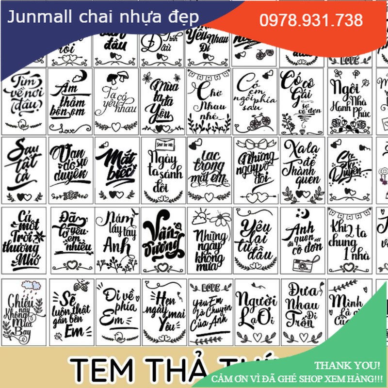 100 hình dán chữ thả thính siêu hay đã có keo sẵn