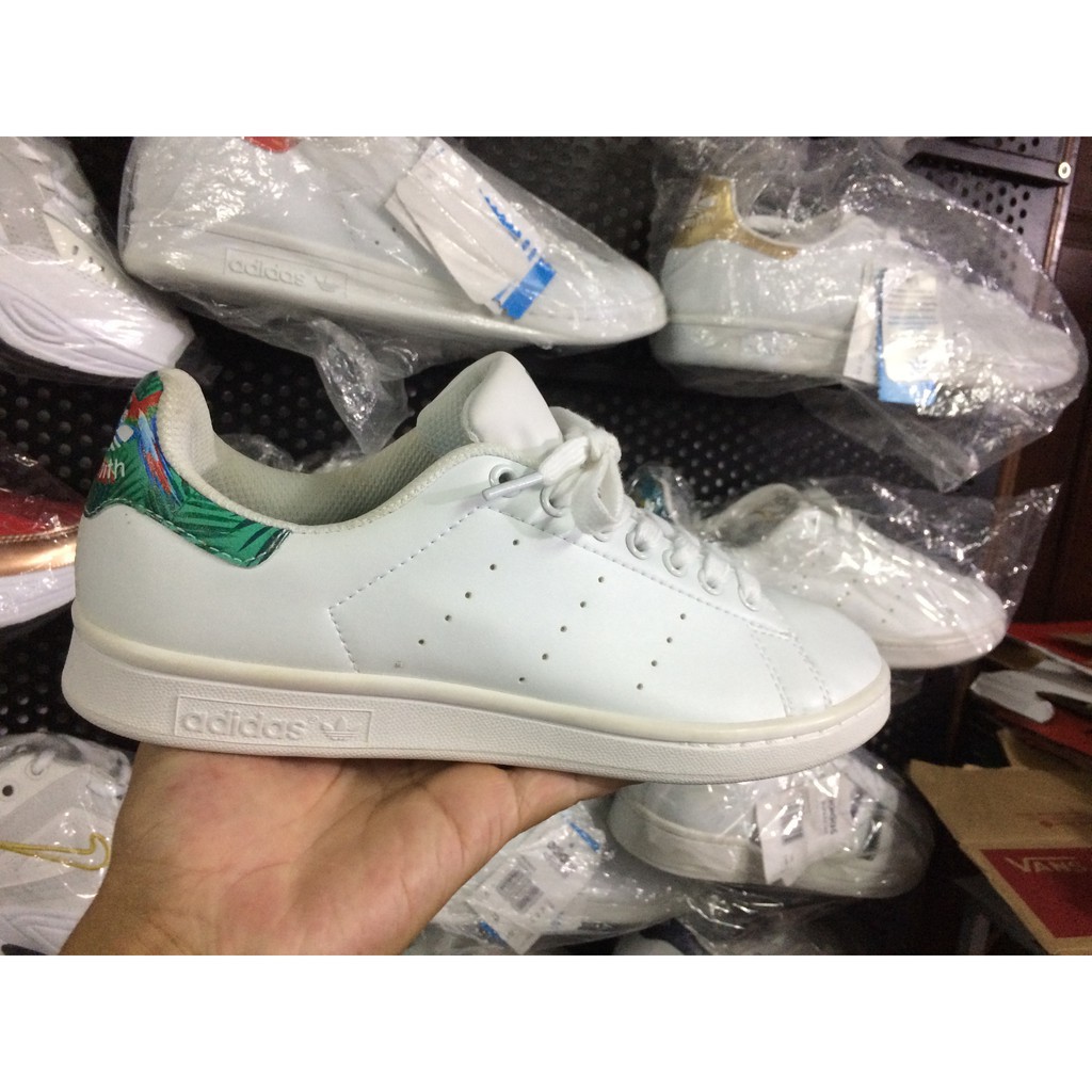 2020Giày thể thao stan smith gót hoa mầu xanh