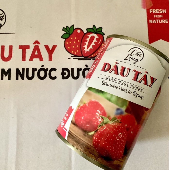 Dâu tươi ngâm nước đường Asia Home Cát Long 425gr