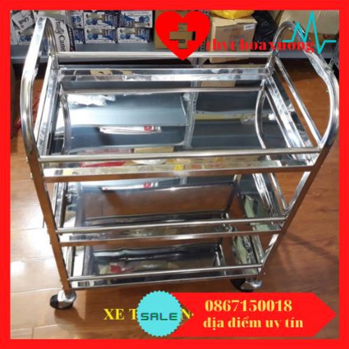 (Gía Xưởng)Xe Đẩy Inox 3 Tầng- Xe Tiêm Inox 3 Tầng Thiết bị phòng khám Spa