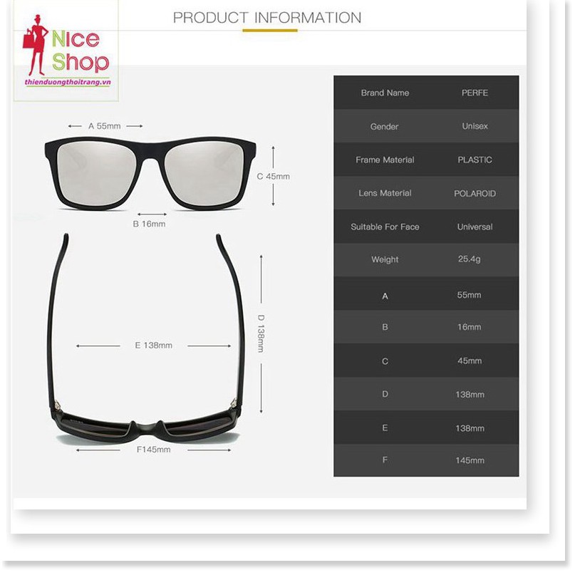 Mắt kính thời trang cao cấp Perpe gọng vuông chống chói - MK0067 - Nice | BigBuy360 - bigbuy360.vn