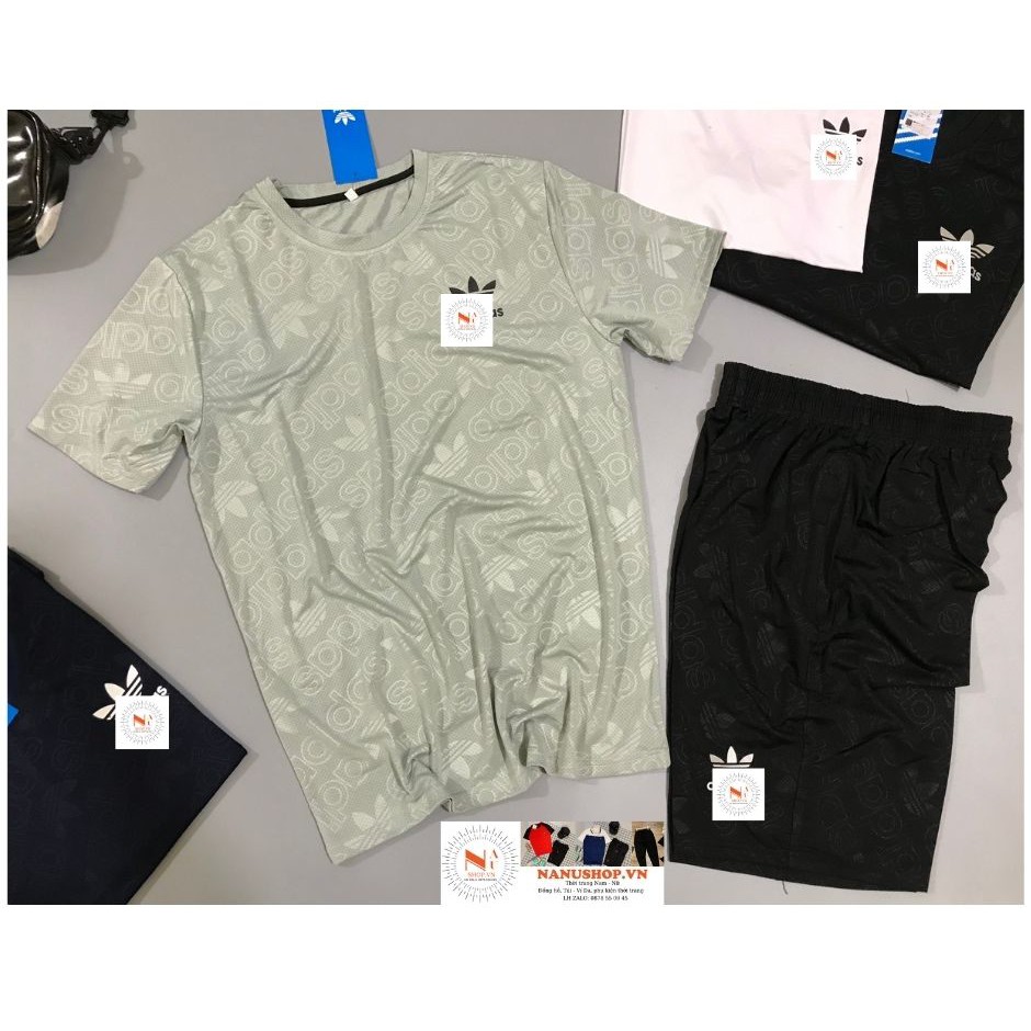Bộ Thể Thao Nam  ❤FreeShip❤ Cộc Tay Cổ TRÒN Chất polo Co Giãn 4 chiều Thấm Hút Mồ Hôi Form Body | BigBuy360 - bigbuy360.vn