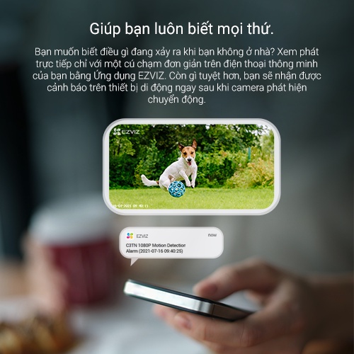 [Mã ELCL12 giảm 9% đơn 300K] Camera WI-FI EZVIZ C3TN 2MP, Ngoài Trời, Không/Có Màu Ban Đêm, IP67