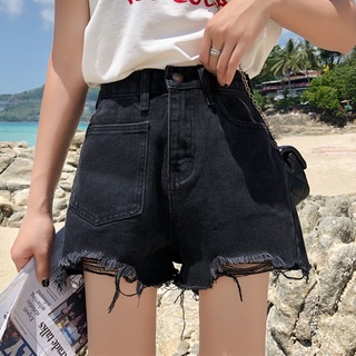 Quần short denim COZOKC lưng cao phong cách Hàn Quốc thời trang