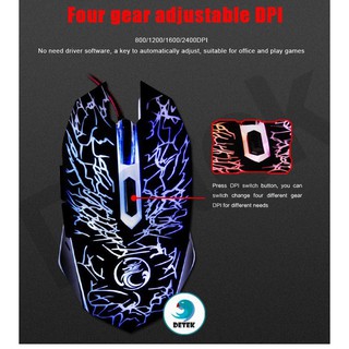 Chuột có dây game thủ imice estone x5 đen dpi 2400