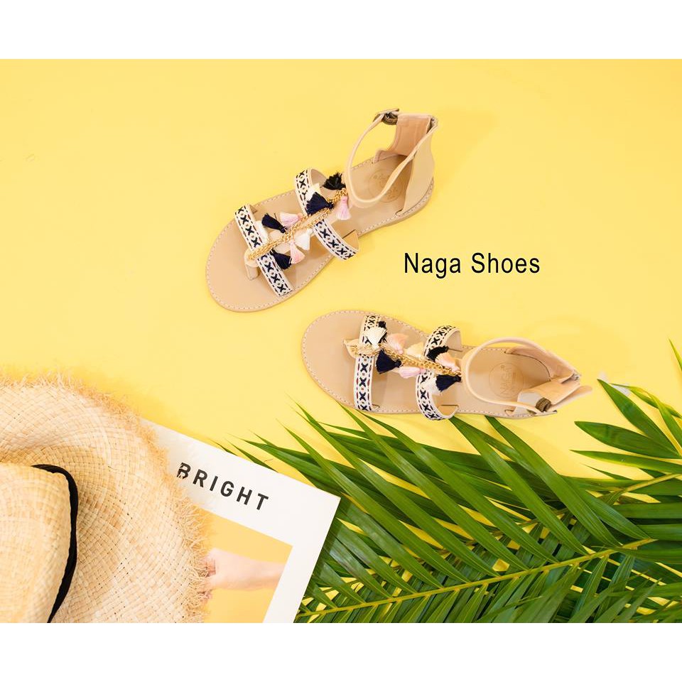 SANDAL NAGA THỔ CẨM QUAI CỔ CAO NAGASHOES NAS141