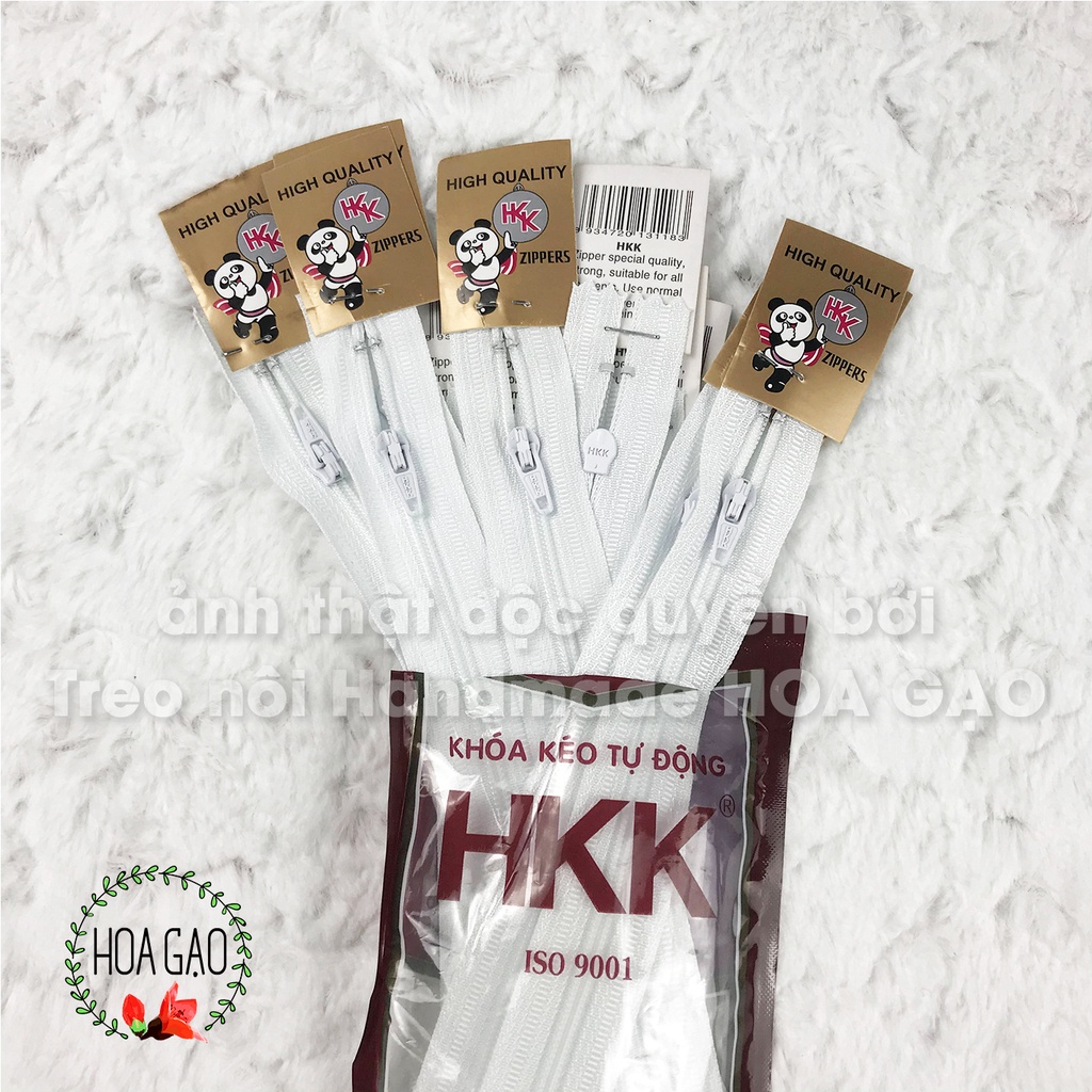 Dây khoá kéo TRẮNG ĐEN HKK GDKG dài đủ size 18cm 30cm 40cm 50cm 60cm 70cm phụ kiện may mặc may áo gối quần tây