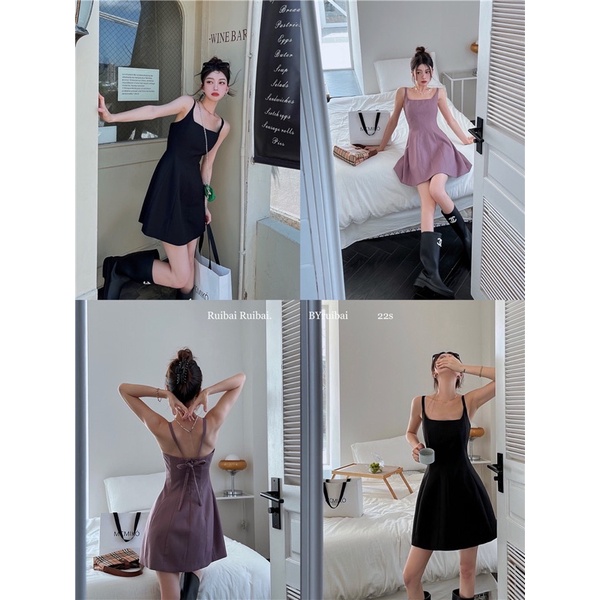 Đầm Dài Hai Dây Dáng Chữ A Hai Dây Phong Cách Thời Trang Pháp Dành Cho Nữ