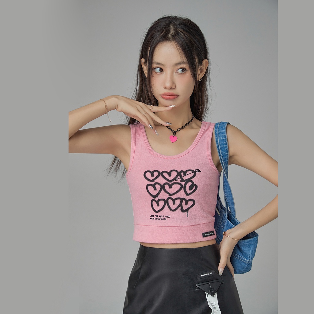 Áo Lửng Không Tay In Họa Tiết Thời Trang Mùa Hè Dành Cho Nữ