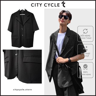 Áo khoác Blazer ngắn tay City Cycle - Áo vest tay lỡ Unisex form rộng Local Brand
